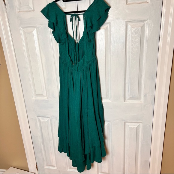 FREE PEOPLE 'Aquamarine' Cotton Teal Blue Flowy Coastal Maxi Dress - Size S - Picture 6 of 15